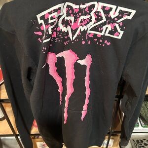 Fox Racing Black Hoodie with Pink Graphic
